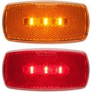 Optronics O24-MCL32ABP Oval Surface Mount LED Marker & Clearance Lights with Reflex, Amber