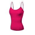 thumbnail image 3 of Emmalise Women's Camisole Built in Bra Wireless Fabric Support Short Cami (3Pk Purple, Fuschia, Oatmeal, Medium), 3 of 5