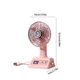 thumbnail image 3 of Vintage Style Mini Desk Fan Rechargeable With Digital Battery Display Adjustable 100 Degrees Wind Speeds Individual Fan For Home Office Bedroom 1200mAh Battery, 3 of 6