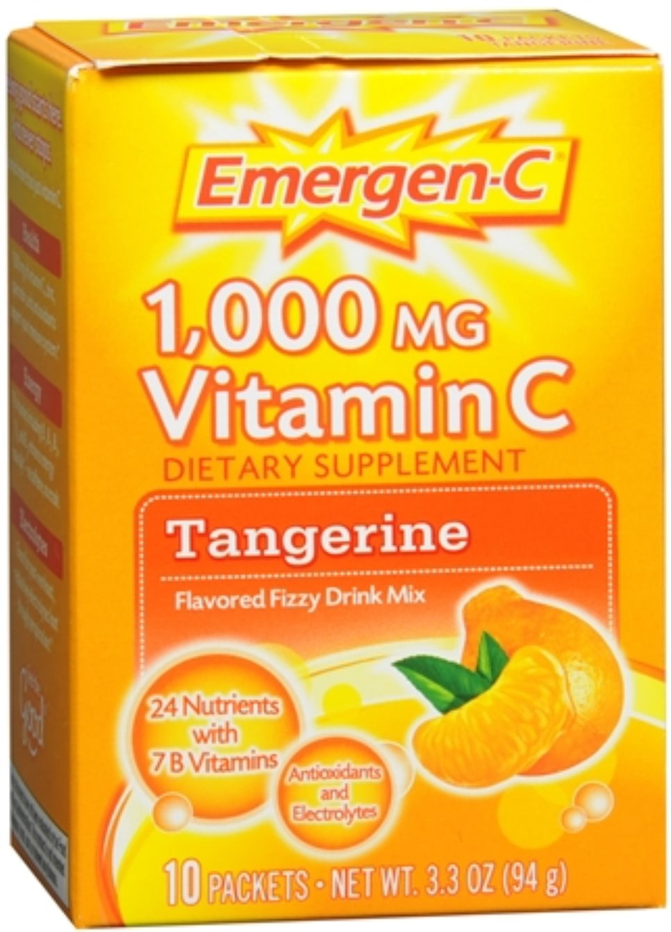 EmergenC 1,000 mg Vitamin C Drink Mix Packets, Tangerine 10 ea (Pack