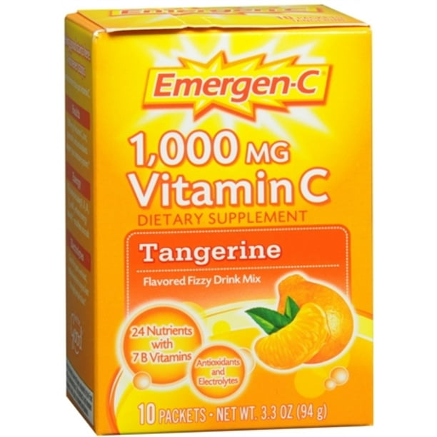 EmergenC 1,000 mg Vitamin C Drink Mix Packets, Tangerine 10 ea (Pack