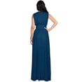 thumbnail image 5 of KOH KOH Long Sleeveless Wedding Guest Party Bridesmaid Evening Formal Dressy Cocktail Summer Bridal V-Neck Tall Flowy Slit Maxi Dress Gown For Women Blue Teal XXX-Large US 22-24 NT304, 5 of 6