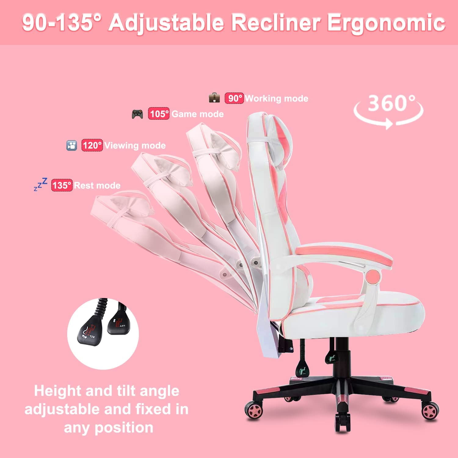 Buy Gaming Chair with Footrest in Option Ergonomic Video Game Chairs