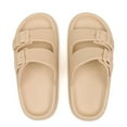 thumbnail image 6 of BERANMEY Double Buckle Adjustable Slides Sandals for Women and Men Casual Pillow Slippers for Women EVA Flat Slides Sandals, 6 of 6