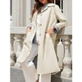 thumbnail image 3 of Lentta Womens Long Trench Coat Single Breasted Oversized Windproof Overcoat Fashion Outerwear, 3 of 7
