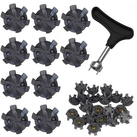 Wanfoou 20Pcs Golf Shoe Spikes Studs Replacements Tooth Stinger Screw Cleats, Universal Non-Slip Golf Shoes, Grey