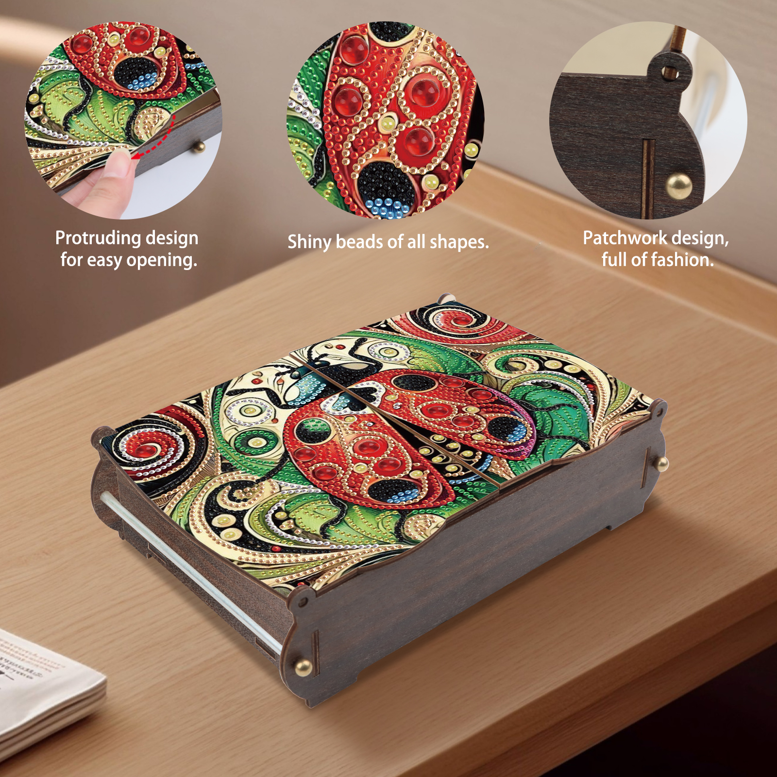 Diamond Painting Kit Storage Box Beautiful Insect DIY Multi-Purpose Craft Storage Box Ideal for Home Offices and Holiday Gifts