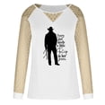 thumbnail image 4 of Puntoco Mujer Moda Cuello Redondo Cómodo Estampado Suelto Camiseta Manga Larga Blusa Casual tops Encaje Puntoco Puntoco-1324, 4 of 4