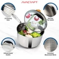 thumbnail image 3 of AVACRAFT Stainless Steel Saucepan with Glass Lid, Strainer Lid, Two Side Spouts for Easy Pour with Ergonomic Handle, Multipurpose Sauce Pan, Sauce Pot (5-Ply Capsule Bottom, 3.5 Quart), 3 of 6