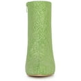 thumbnail image 2 of Unique Bargains Women's Clear Block Heel Glitter Prom Ankle Booties Green 8, 2 of 6