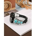 thumbnail image 7 of TOYOUTHS Compatible with Samsung Galaxy Watch 6/5/4/Active 2 40mm 44mm/Watch 5 Pro 45mm/Watch 6 Classic/Watch 3 41mm Band Women, Leather Turquoise Vintage Boho Ethnic Antique Jewelry Style Strap, 7 of 7