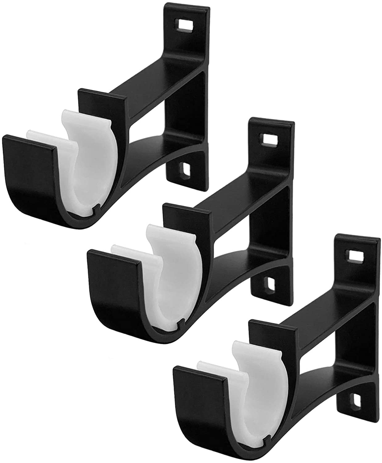 Details about   Curtain Rod Bracket Window Curtain Rod  Frame Holders Bracket Into Single Hang 