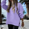 thumbnail image 2 of Women Causal Fleece Jacket Pullover Crewneck Fuzzy Blouse Long Sleeve Oversized Drop Shoulder Warm Thick Fall Winter Sweatshirt, 2 of 8