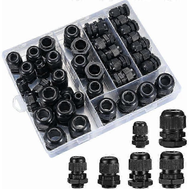 50 Pieces Cable Glands IP68 Waterproof, Adjustable Cable Gland, Cable Connectors Glands, Locknut Cable Gland - PG7/9/11/13.5/16/19