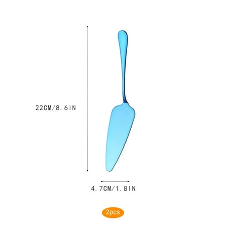 

2PCS Stainless Steel Cake Server Toothed Pizza Cheese Spatula Dessert Pie Pastry Butter Divider Scraper