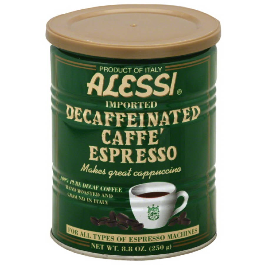 Alessi Hand Roasted Decaffeinated Caffe Espresso Ground Coffee, 8.80 oz, (Pack of 6) by