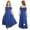 Blue, variant on Kids Flower Girls Off Shoulder Chiffon Junior Bridesmaid Wedding Pageant Formal Ball Gown Maxi Dress Ivory 14