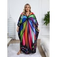 thumbnail image 4 of Edolynsa Caftans for Women Plus Size Swimwear Kaftan Cover up Loose Fit Beachwear Vacation Outfits Bathing Suit Coverups, 4 of 10