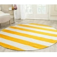 thumbnail image 3 of SAFAVIEH Montauk Saranna Striped Cotton Area Rug, Yellow/Ivory, 4' x 4' Round, 3 of 3