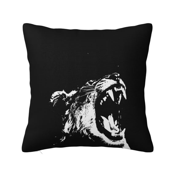 ZICANCN Dangerous Lion King Face Decorative Throw Pillow Covers, Bed Couch Sofa Decorative Knit Pillow Covers for Living Room Farmhouse 20"x20"