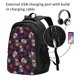 thumbnail image 2 of Balery Roses Skulls Mochila con carga USB para hombre y mujer - Mochila impermeable y antirrobo para laptop con puerto USB para viajes, trabajo, 2 of 7