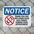 thumbnail image 4 of No Cell Phone During Your Appointment OSHA Notice Aluminum Sign 10 Inch x 7 Inch - 5 Pack, 4 of 8