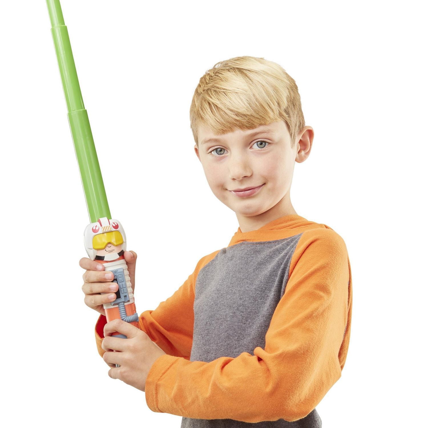 Star Wars Lightsaber Squad Luke Skywalker Extendable Green Lightsaber Roleplay Toy for Kids Ages 4 and Up