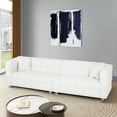 thumbnail image 2 of 102"Modern Teddy Velvet sofa with 2 Pillows, 4-Seat Modern Minimalist Upholstered Couch, Upholstered Sofa with Deep Seats for Living Room Bedroom Apartment,  Beige, 2 of 7