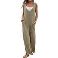 thumbnail image 3 of Blotona Casual Loose Wide Leg Jumpsuits for Women Square Neck Sleeveless High Waist Baggy Palazzo Long Pants Rompers Overalls with Pockets, 3 of 9