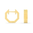 thumbnail image 6 of LeCalla 925 Sterling Silver 18K Gold-Plated Octagonal Huggie Hoop Earrings for Women Teen 13MM, 6 of 8