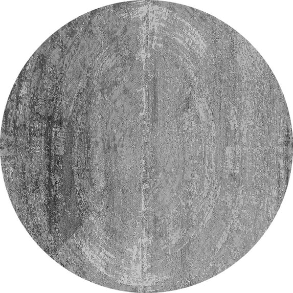 Ahgly Company Indoor Round Oriental Gray Industrial Area Rugs, 8' Round