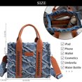 thumbnail image 5 of Sunyuer Women Fringed Denim Crossbody Tote Bag, Vintage Quilted Top Handle Handbag, Large Capacity Casual Shoulder Purse with Detachable Adjustable Wide Strap, 5 of 8
