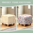 thumbnail image 6 of SCRAWLGOD Butterfly Print Blue Pink Ottoman Slipcover, Foldable Square Slipcover with Elastic Bottom Thick Footstool Protection Universal Fit for Most Footstool Sofa, 6 of 7