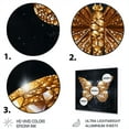 thumbnail image 3 of Designart "Golden Winged Elegance III" Animals Metal Wall Art Prints, 3 of 5