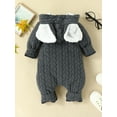 thumbnail image 4 of Franhais Baby Romper, Long Sleeve Ears Hooded Button Closure Fall Jumpsuit Clothes for Boys Girls, 4 of 9