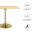 thumbnail image 5 of Modway Lippa 36" Square Wood Grain Dining Table With Gold Metal Base, 5 of 7