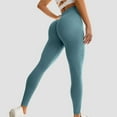 thumbnail image 5 of Wyongtao Women's Leggings High Waisted Yoga Pants High Stretch Soft Seamless Tummy Control Compression Activewear Workout in Comfort Green L, 5 of 5