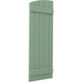 thumbnail image 3 of Ekena Millwork 17 1/2"W x 82"H Americraft Five Board (2 Batten) Exterior Real Wood Joined Board-n-Batten Shutters w/ Elliptical Top (Per Pair), Track Green, 3 of 10