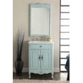 thumbnail image 3 of Benton Collection 26" Distressed Light Blue Cottage Bathroom Vanity with White Marble Top, 3 of 5