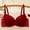 Red, variant on Jacenvly Front Closure Bras for Women Solid Casual Fashion Ladies Bralettes Lace Strap Vest Women Wear Outside with Underlay French Top Bra Bra Underwear Bra Black