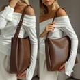 thumbnail image 2 of Stylago 2pcs Shoulder Purses for Women Adjustable Strap Soft Leather Handbag Stylish Tote Work Cellphone Underarm Bag Set Brown, 2 of 5