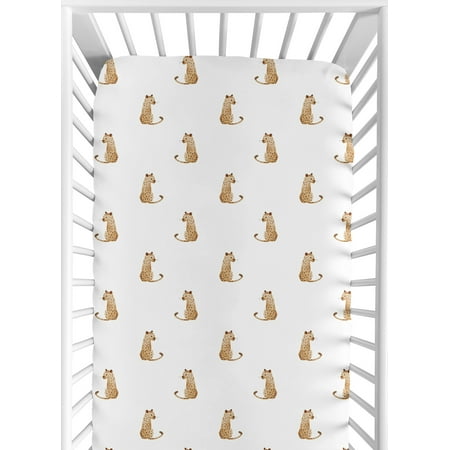 UPC: 0846480094005 | Jungle Leopard Print Fitted Crib Sheet Boy or Girl by Sweet Jojo Designs