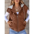 thumbnail image 5 of SHEWIN Puffer Vest for Women Cropped Hooded Zip Up Quilted Sleeveless Jackets Fall Lightweight Coat with Pockets, 5 of 9