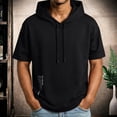 thumbnail image 6 of ZCFZJW Men's Short Sleeve Hoodie Shirts Workout Gym Sweatshirt Lightweight Muscle Fit Fashion Athletic Hoodies Pullover Hooded T-Shirts Tops Black XL, 6 of 10