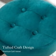 thumbnail image 5 of Adjustable Swivel Vanity Chair - Teal Velvet Stool for Makeup Room, Bathroom & Living Room, 5 of 16
