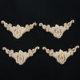 thumbnail image 4 of 12 Pcs 8 x 8cm Applique d'Angle en Bois Sculptée pour Porte Style Européen Non Peint, 4 of 8