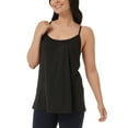 thumbnail image 3 of 32 Degrees Women's  2-Pack Wire Free Built-in Bra Stretch Top Relaxed Fit Camisole-Black / L, 3 of 8
