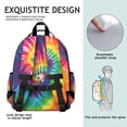 thumbnail image 5 of Colorful Tie Dye Pattern Backpack for School,Cute School Bag,Schoolbag with Adjustable Shoulder Straps & Padded Back,15.25"x11.5"x5.25", 5 of 5