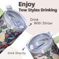 thumbnail image 4 of 20OZ Dog Print Outdoor Tumbler with Handle Straw and Lid Insulated Coffee Mug for Women Friends Perfect Holiday Birthday Gifts Suitable for Hot and Cold Beverages, 4 of 6