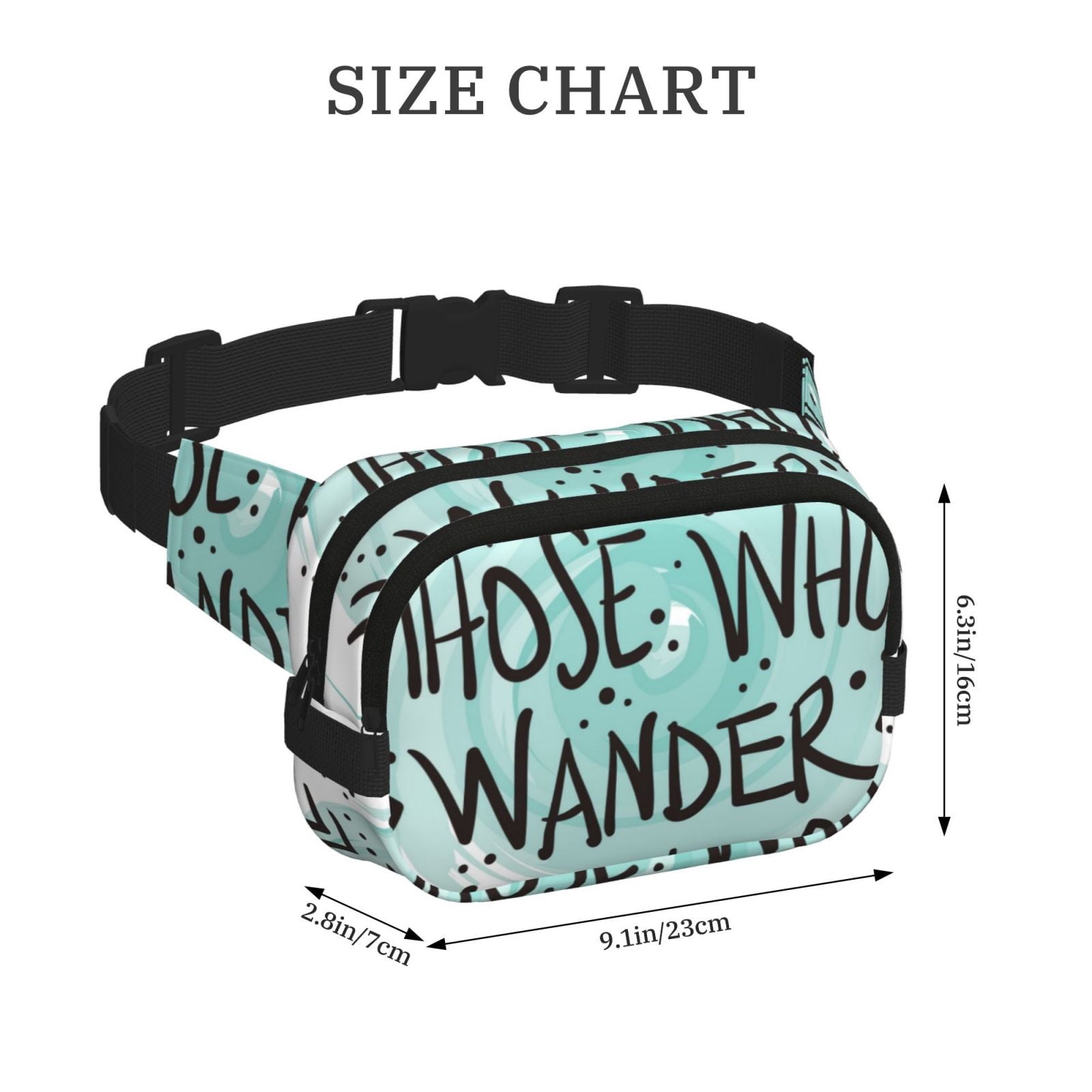 Kdxio Not All Who Wander Are Lost1 Crossbody Double Layer Waist Bag Belt Bag for Unisex Fanny Pack Fashion Waist Packs for Hiking Running Shopping Traveling